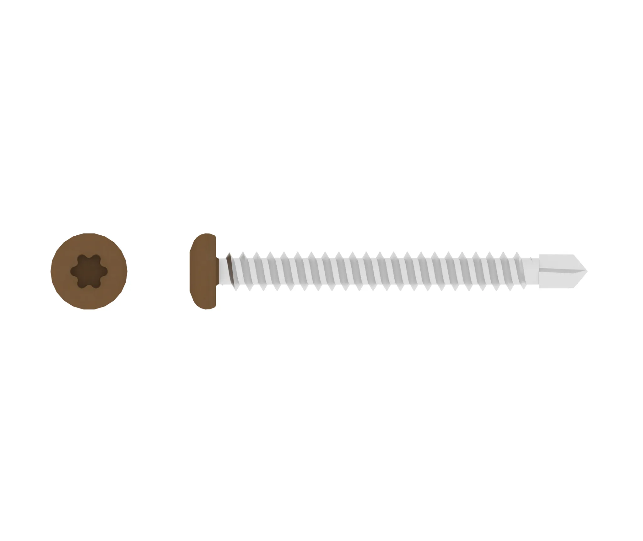 HORI Fassadenprofil Schrauben Set naturbraun 4,2 x 38 mm 0