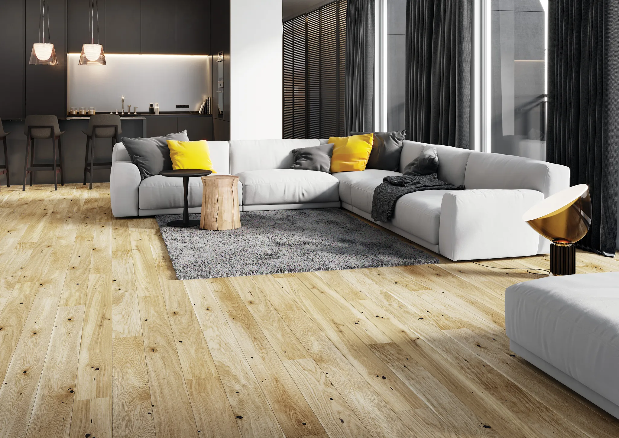 HORI Parkett 300 Eiche Country Landhausdiele gebürstet matt versiegelt 2