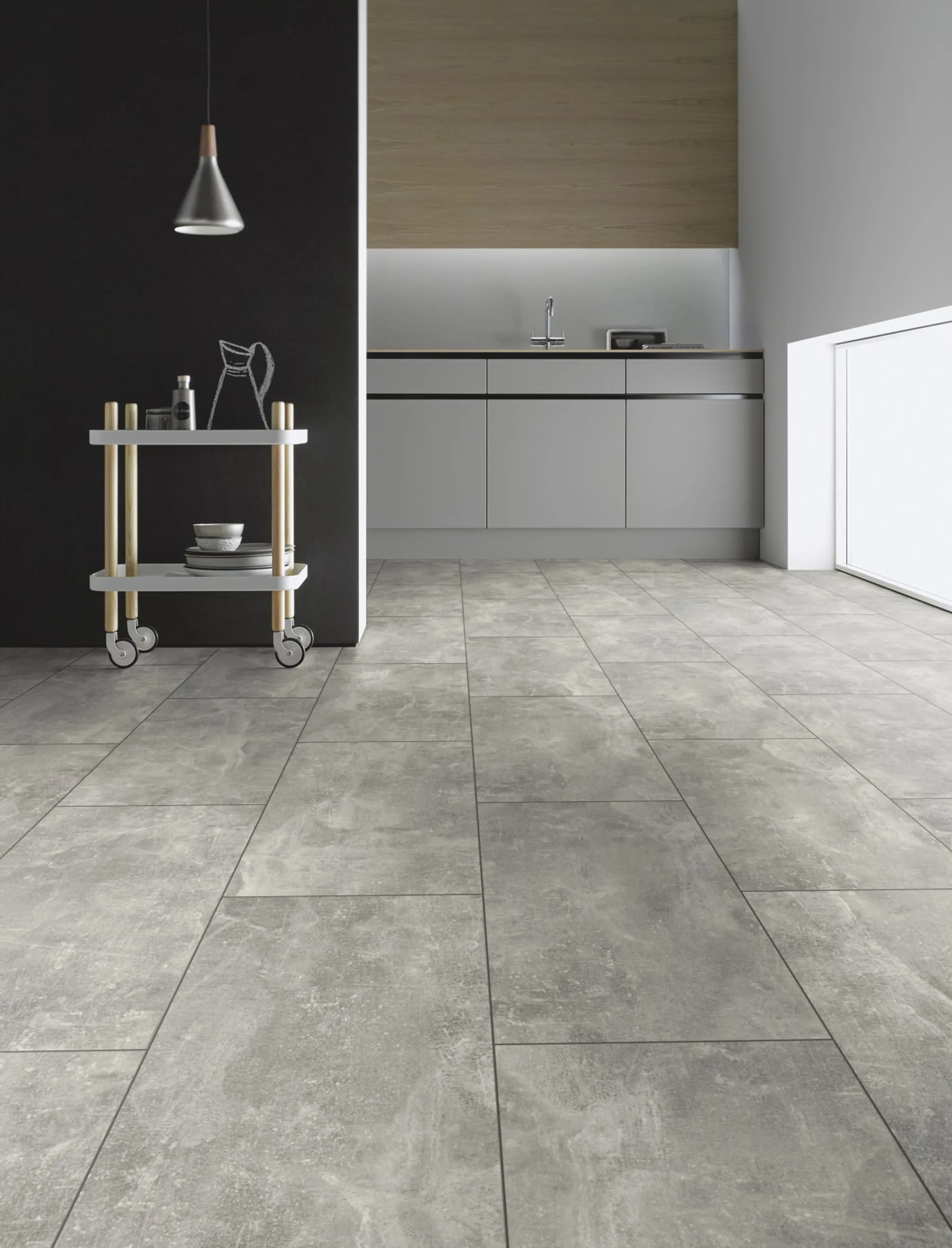 ter Hürne PVC-freier Klick-Designboden dureco Stone Line OF 2818 Stein sterngrau Fliese 7