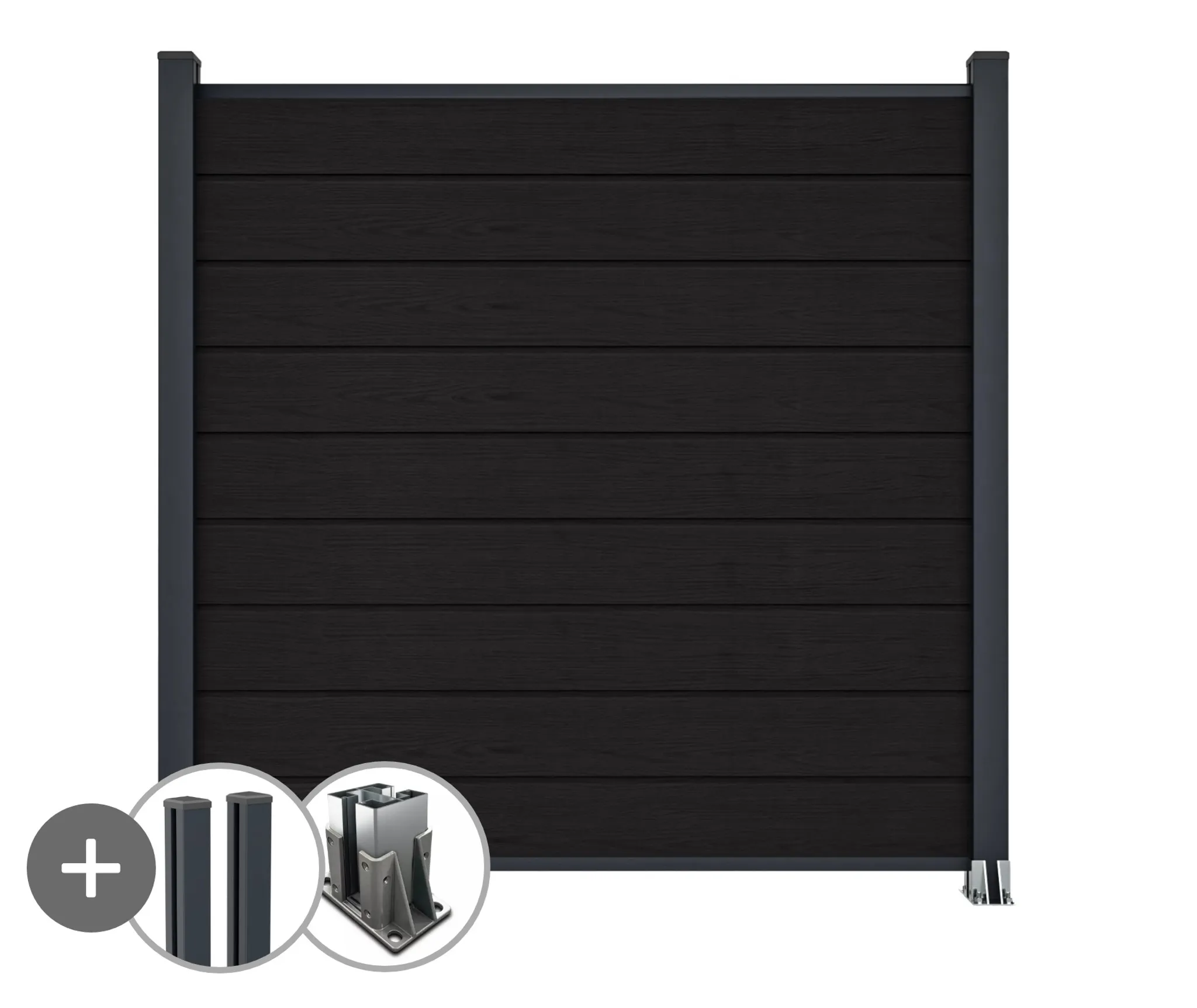 HORI Wood-Design WPC Sichtschutzzaun Stecksystem Zaun Komplettset 0