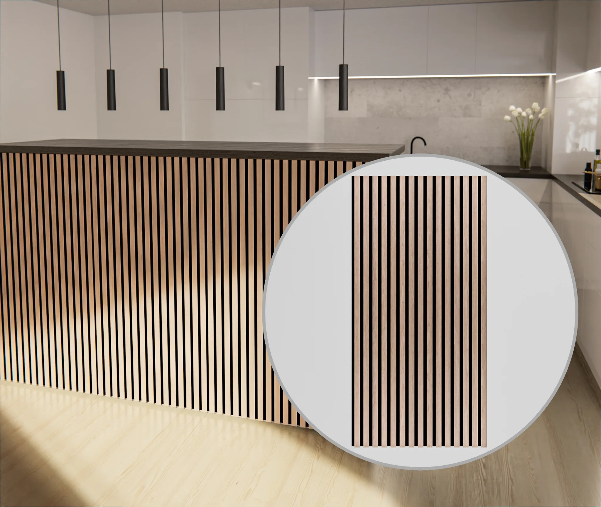 HORI WALL Akustik SlimLine Dekor Wandpaneele Oak 0