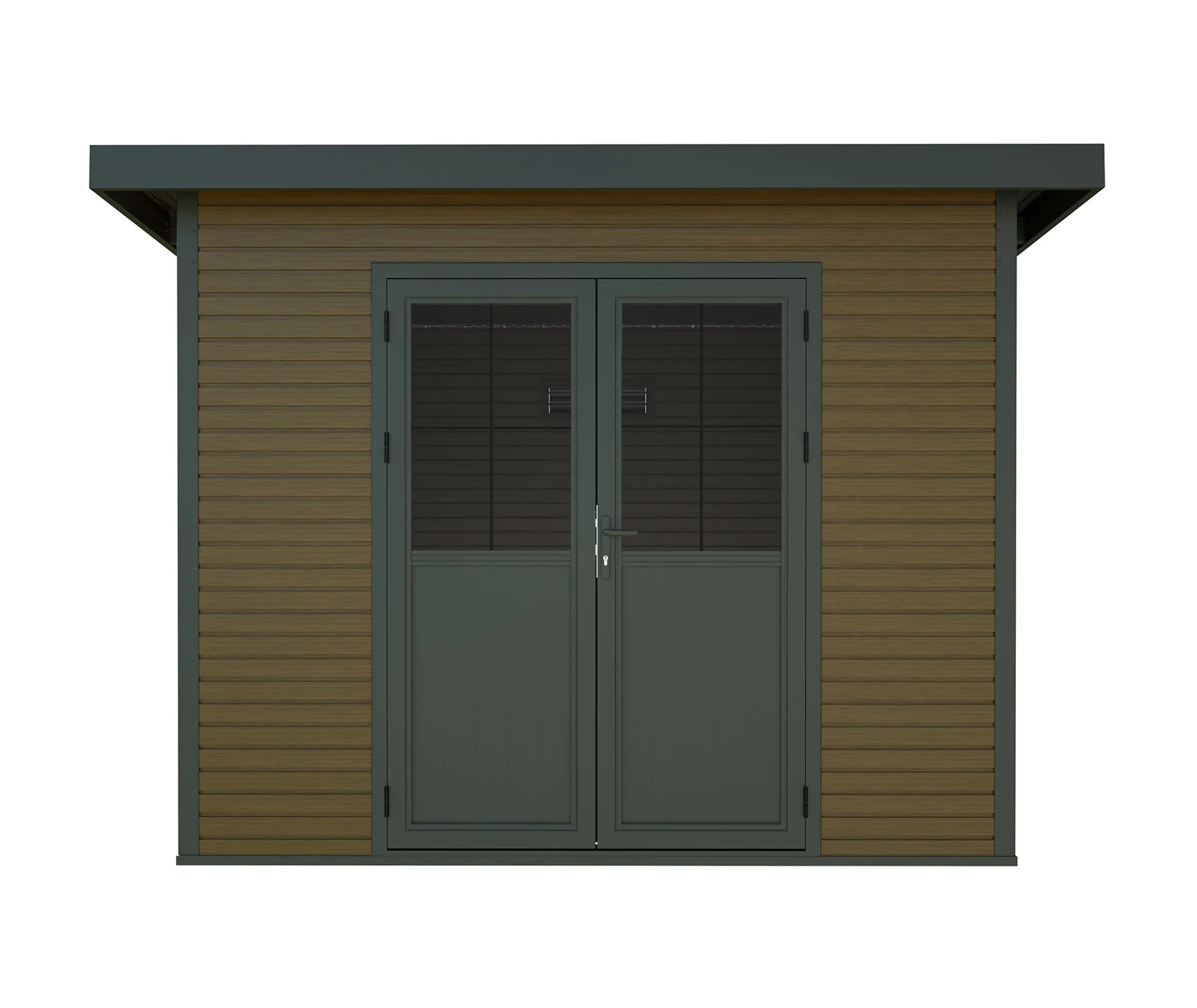 HORI WPC Gartenhaus Rhombus-Optik Braun/Grau 7