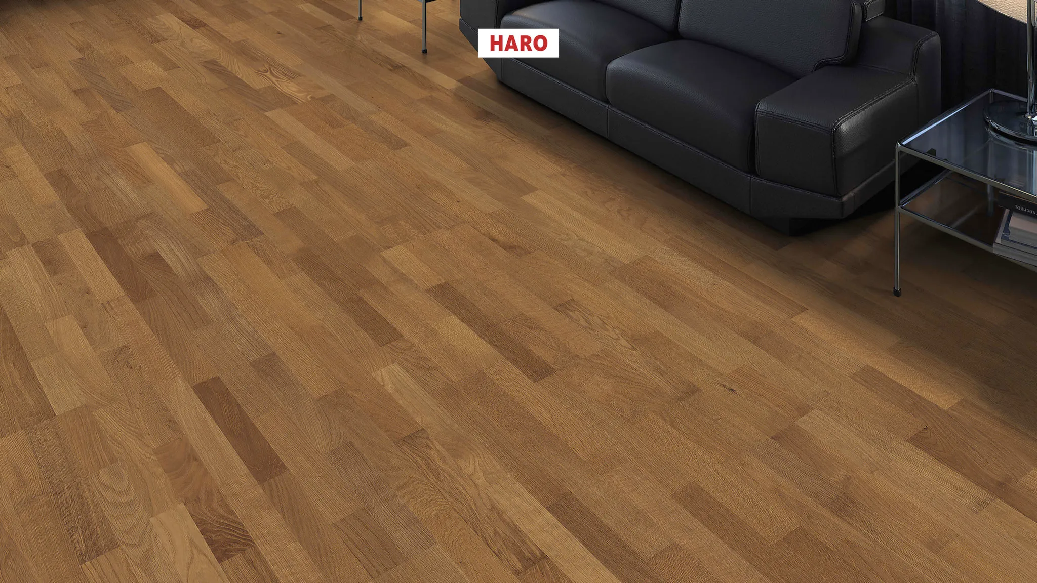 HARO Parkett 4000 Bernsteineiche Naturale strukturiert naturaLin plus Schiffsboden 4