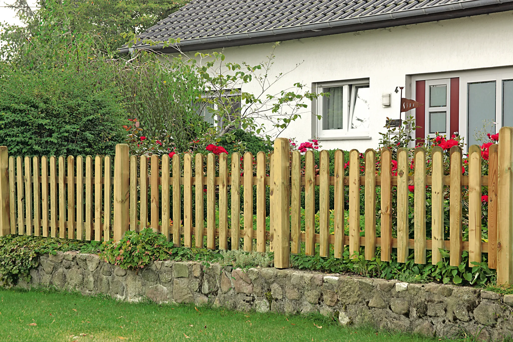 TETZNER & JENTZSCH Vorgartenzaun Heiko-Gartenzaun grün Komplettset 1