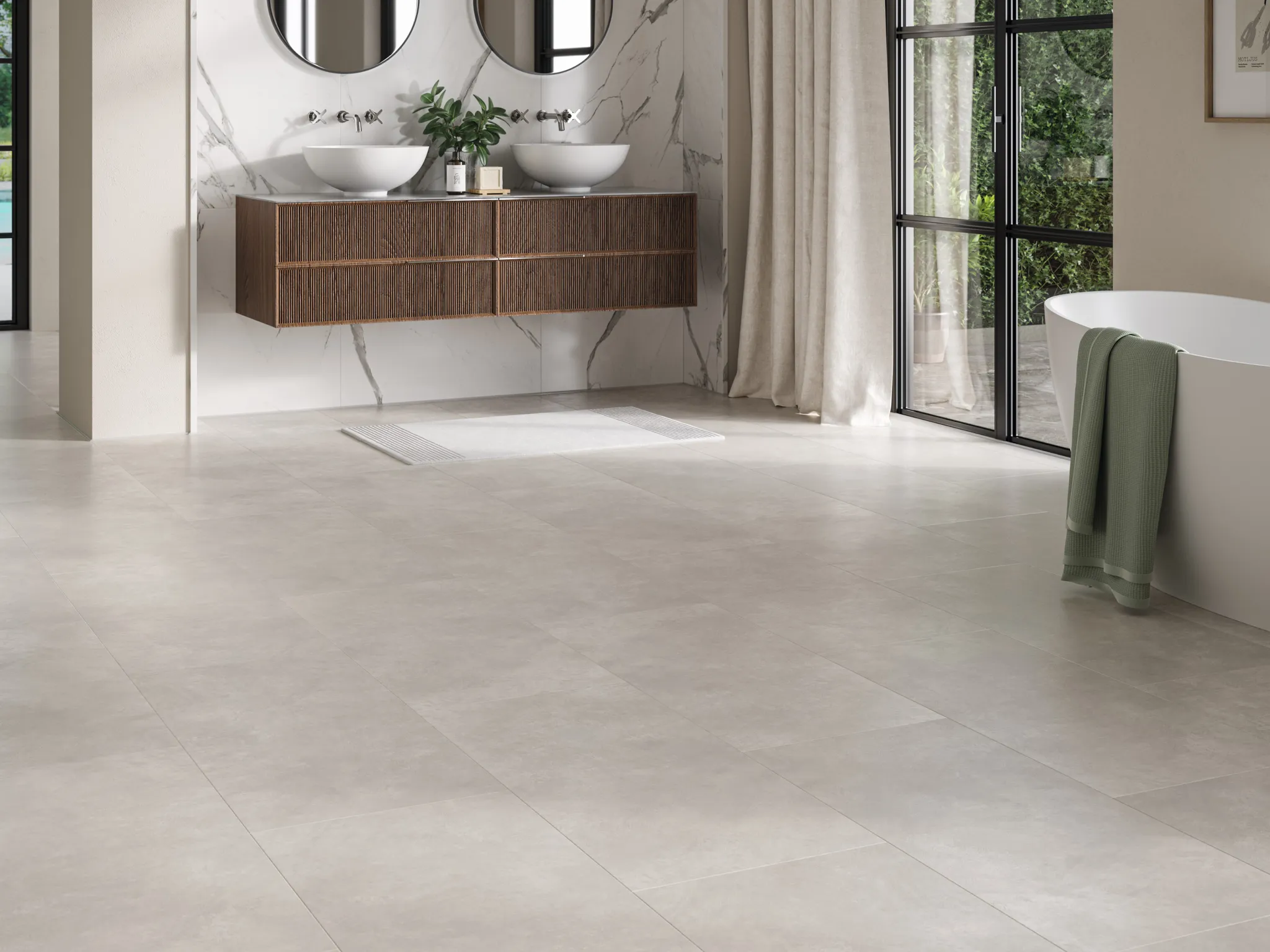 PARADOR PVC freier Klick-Designboden Modular ONE Hydron Beton weiß Steinstruktur Fliese 5