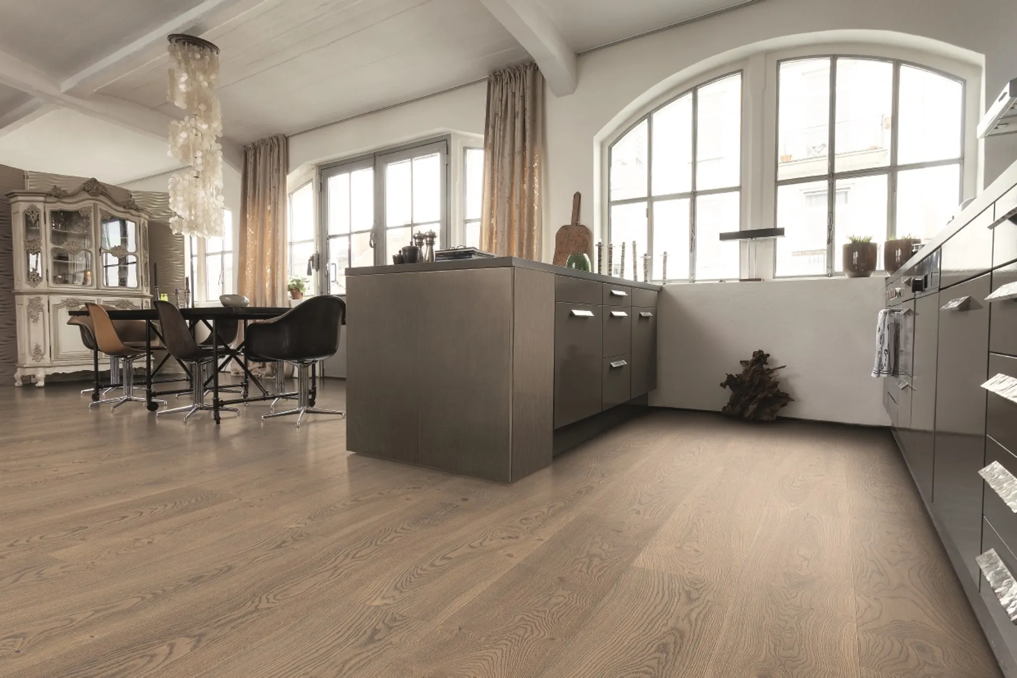 HARO Parkett 4000 Eiche tabakgrau alpin strukturiert Universal Landhausdiele 4