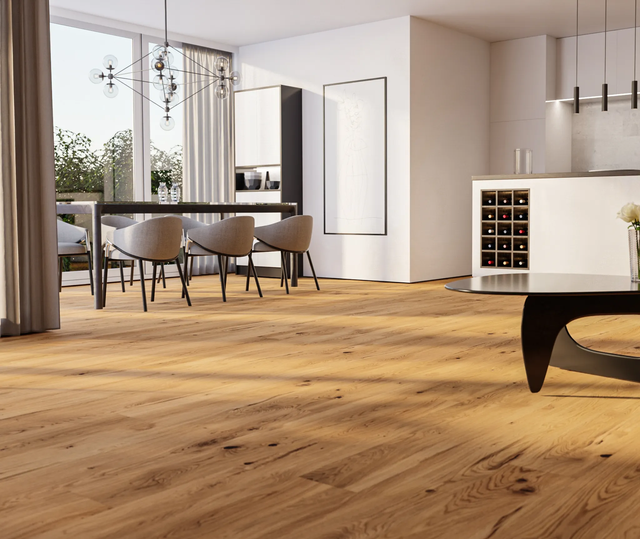 HORI Parkett 300 Eiche Cottage Country stark gebürstet Landhausdiele matt versiegelt 9