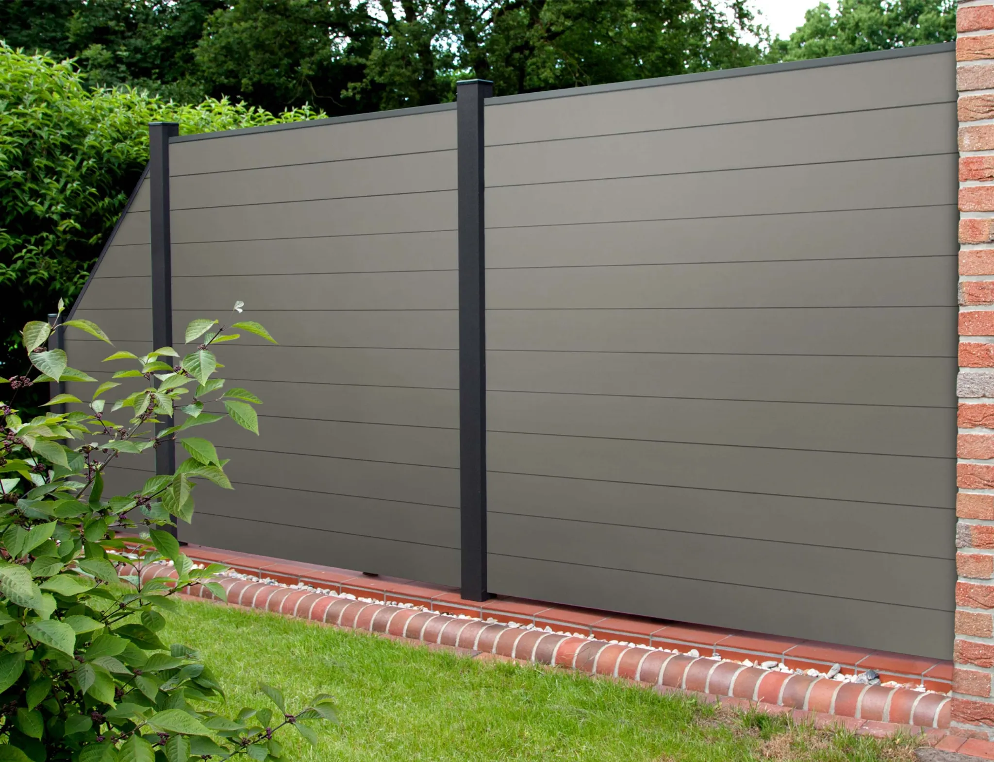 GroJa WPC/BPC Solid Sichtschutzzaun Stecksystem, B-WARE grau 0