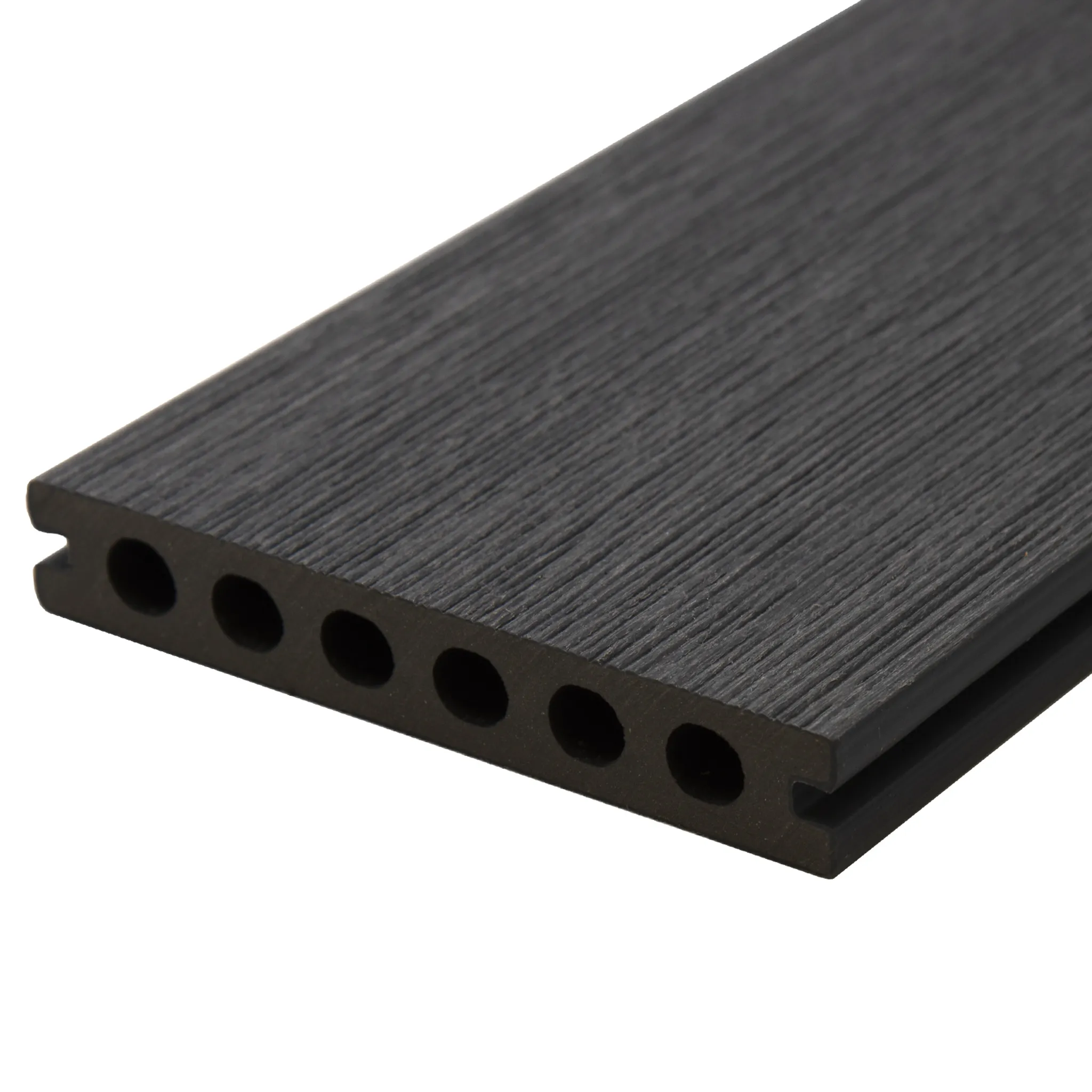 HORI Terrassendielen Komplettset WPC Safety Schutzummantelung grau modern grob strukturiert/glatt gebürstet 23 x 143 mm 1