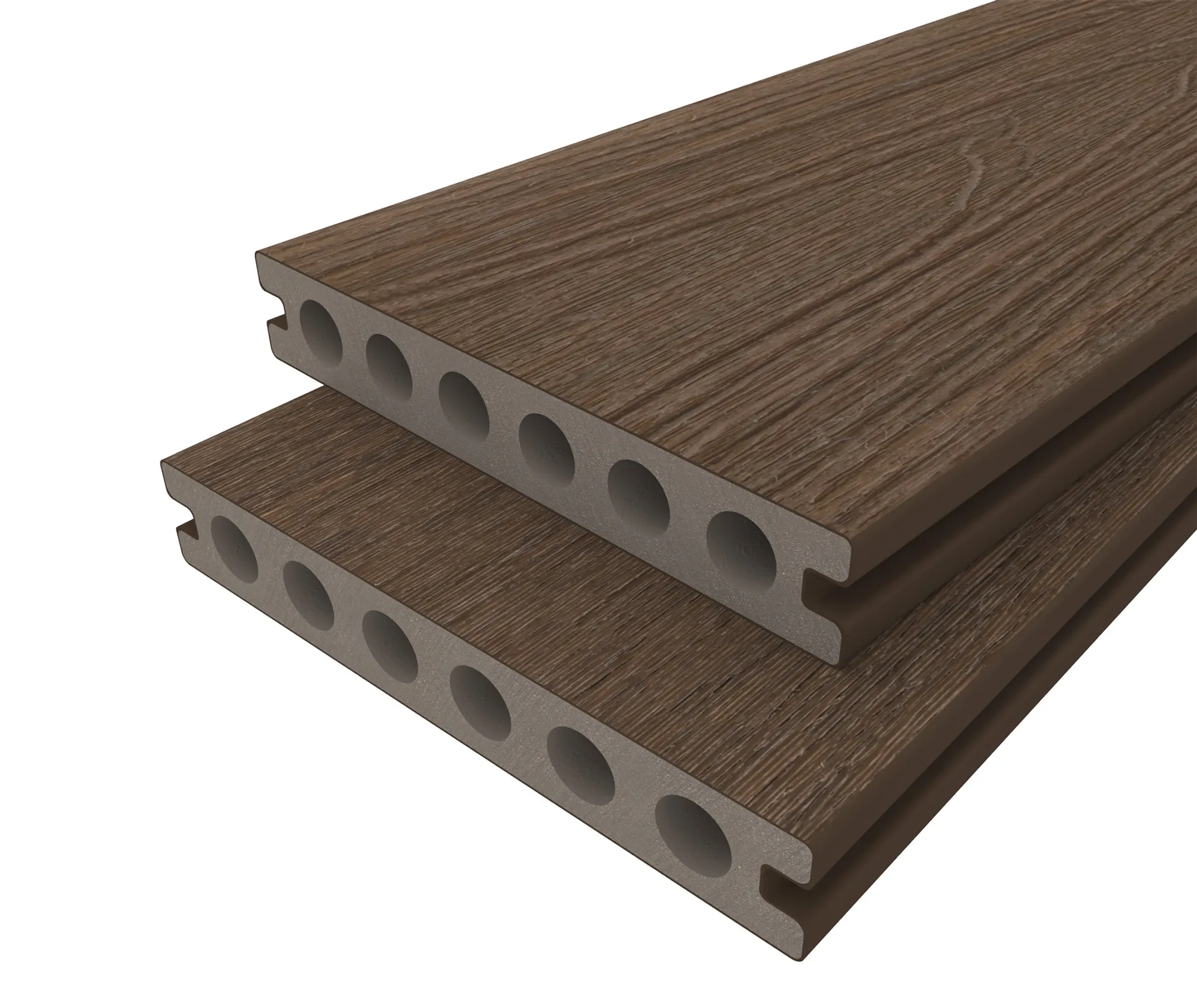 HORI Terrassendiele WPC Hohlkammer Wood Feeling Co-Extrudiert 22,5x138mm dunkelbraun 0