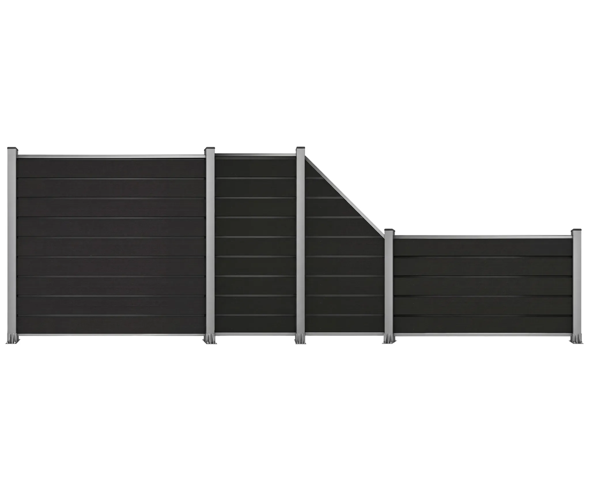 HORI Design WPC Sichtschutzzaun Stecksystem Zaun Komplettset 6