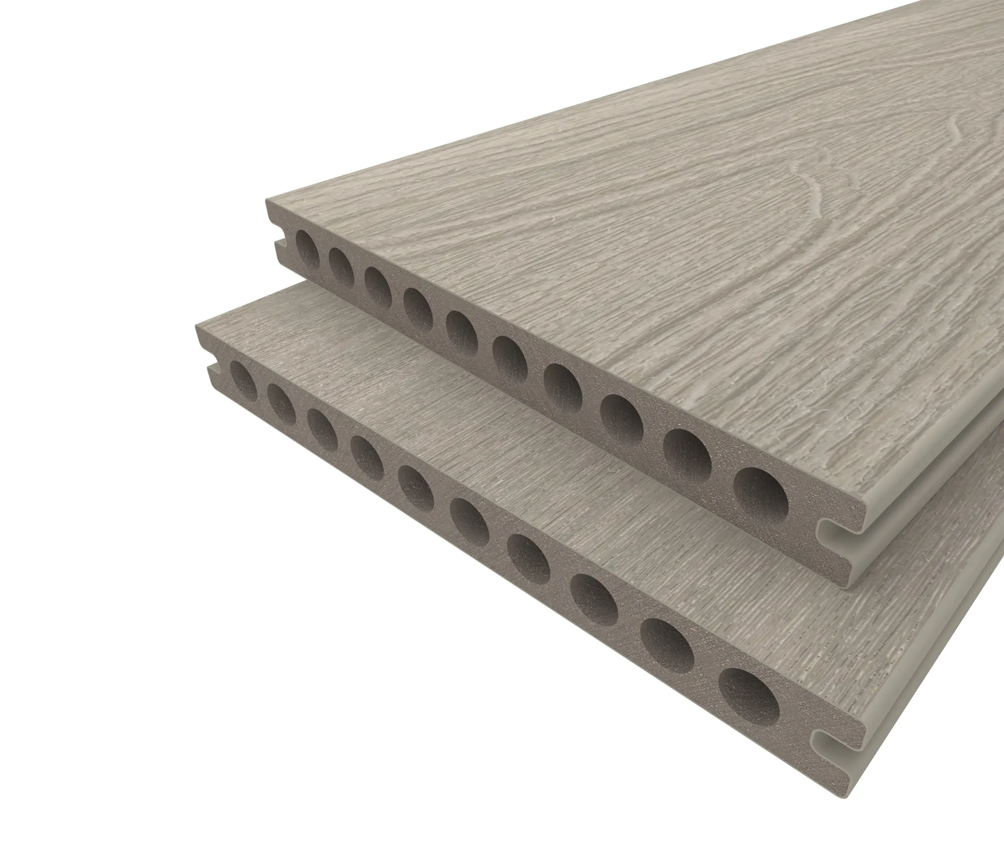 HORI Terrassendiele WPC Hohlkammer Wood Feeling Co-Extrudiert 22,5x210mm hellgrau 0