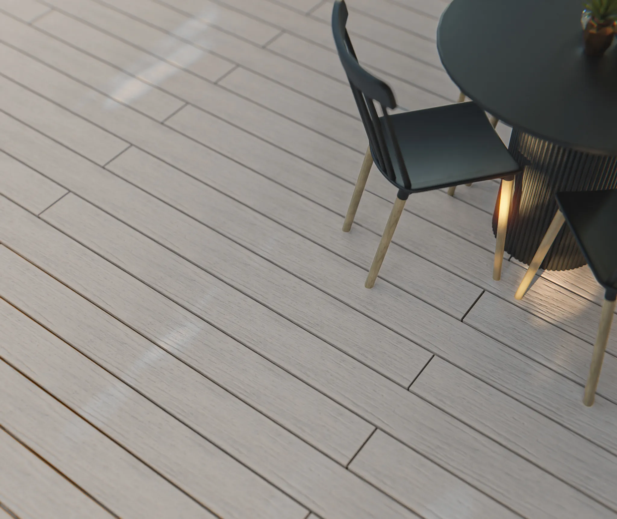 HORI Terrassendielen Komplettset WPC/BPC Exclusive Line weiß/creme 7