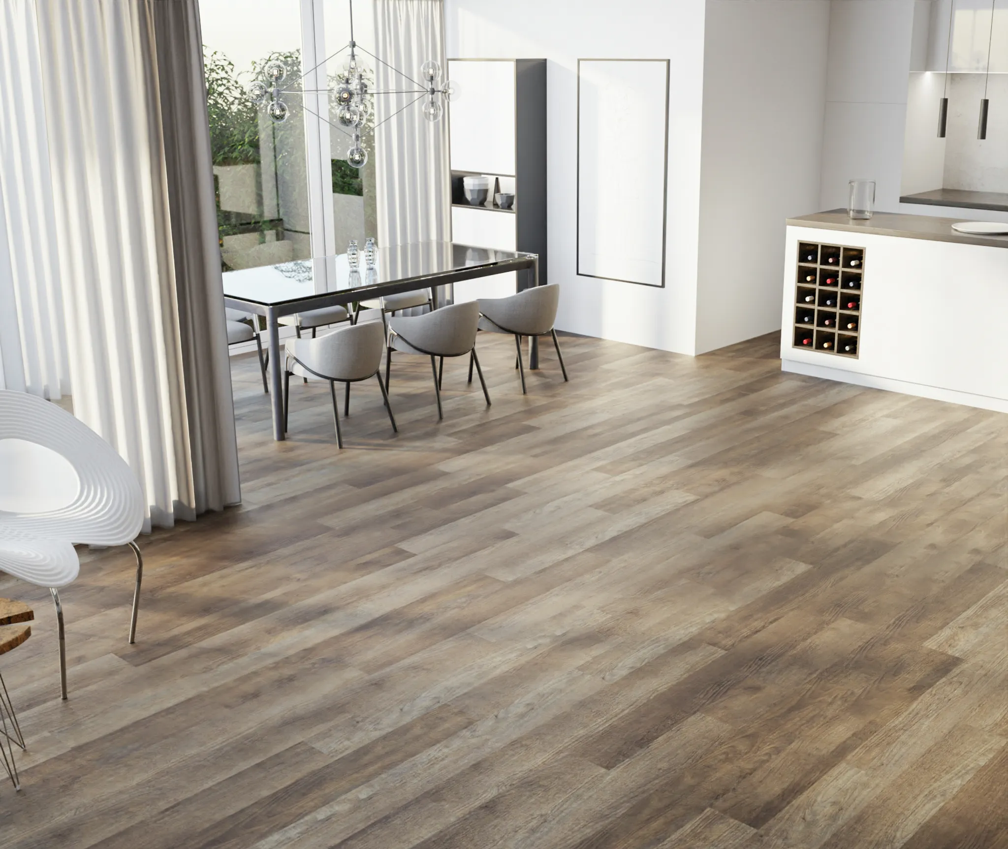HORI Klick-Hartvinylboden Rigid SPC Kiefer Vintage braun Bunbury Landhausdiele Holzstruktur 8