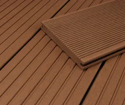 HORI Terrassendielen Komplettset BPC Vollprofil massiv hellbraun 0