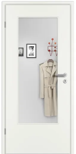 PRÜM Zimmertür CPL Weißlack RAL9010 mit Lichtausschnitt Rundkante 0