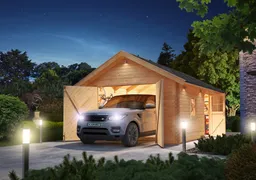 Karibu Blockbohlengarage Satteldach 0