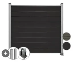 HORI Design WPC Sichtschutzzaun Stecksystem Zaun Komplettset 0