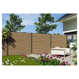 TETZNER & JENTZSCH WPC Steckzaun Set teak 2