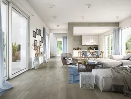 HORI Parkett 300 Eiche Family Landhausdiele gebürstet grau matt versiegelt 2