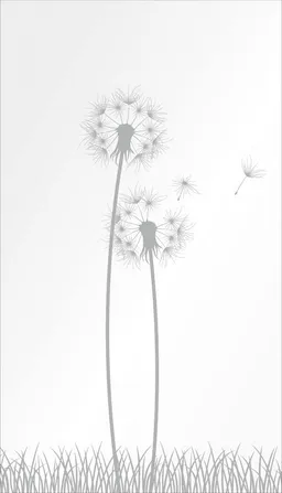 HORI Glaszaun Glassichtschutz Schrägelement Motiv Pusteblume kombiniert mit Gras 0