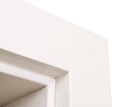 HORI Zimmertür Valencia Weißlack RAL9010 mit Lichtausschnitt Eckkante Röhrenspan Komplettset 3