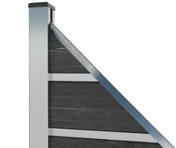 HORI Wood-Design WPC Sichtschutzzaun Stecksystem Streifen- Design Schrägelement ohne Pfosten 3