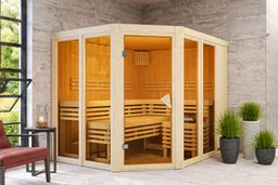 Karibu System-Sauna Ainur 3 Eckeinstieg 68 mm 0