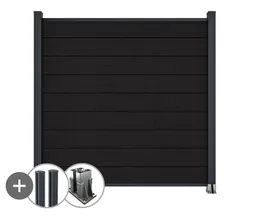 HORI Wood-Design WPC Sichtschutzzaun Stecksystem Zaun Komplettset 0