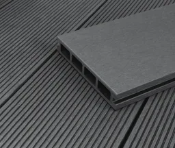 HORI Terrassendielen WPC Kuba Hohlkammer grau geriffelt / glatt gebürstet 25 x 145 mm 0