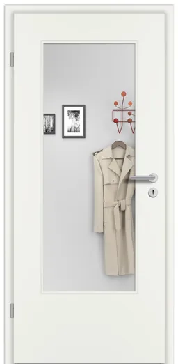 PRÜM Zimmertür Weißlack RAL9010 mit Lichtausschnitt Rundkante 0