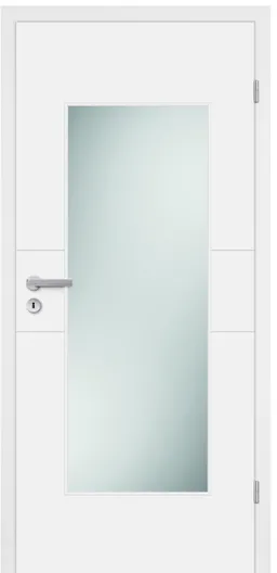 HORI Zimmertür Vigo Weißlack RAL9010 mit Lichtausschnitt Eckkante Röhrenspan 0