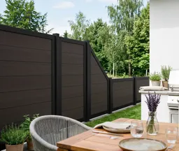 HORI WPC Sichtschutzzaun Rahmenzaun Komplettset Bausatz 4
