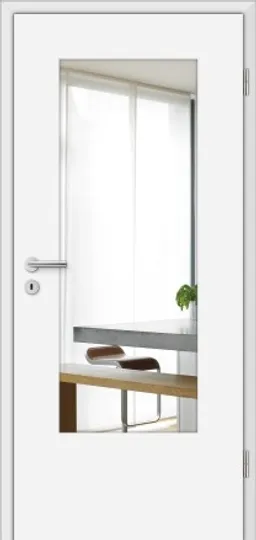 HORI Zimmertür CPL Weiß RAL9010 mit Lichtausschnitt Röhrenspan Rundkante 0