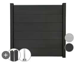 GroJa WPC/BPC Sichtschutzzaun Stecksystem Set GRANDE Komplettset 0