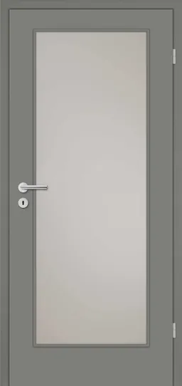 HORI Zimmertür Alicante 1 Lavagrau RAL7037 mit Lichtausschnitt Röhrenspan Designkante 0