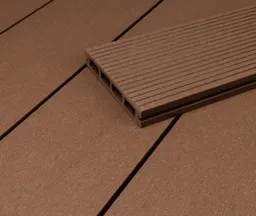 HORI Terrassendielen Komplettset WPC Bali Hohlkammer dunkelbraun einseitig geriffelt 20 x 120 mm 0