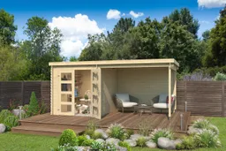 Lasita Maja Gartenhaus Long Beach mit Anbau 0