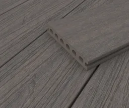 HORI Terrassendiele WPC Hohlkammer Co-Extrudiert tiefe Prägestruktur / glatt gebürstet 22,5 x 138 mm Grau 4