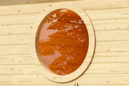 Karibu Saunafenster rund 80 cm klarglas / natur 0