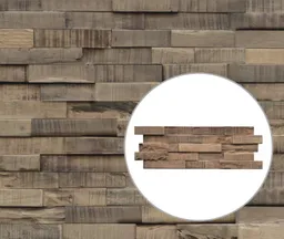 INDO Echtholz Wandverkleidung 3D Holzverblender Slimwood Stone Washed 0