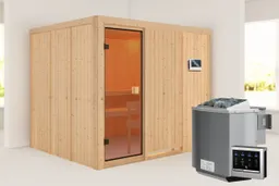 Woodfeeling Massivholz-Sauna Nybro Fronteinstieg 68 mm 0