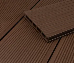 HORI Terrassendielen WPC Malta Hohlkammer braun fein geriffelt / grob genutet 21 x 145 mm 1