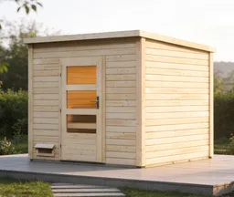Karibu Sauna-Haus Pepe 4 Fronteinstieg 38 mm Türe modern 0