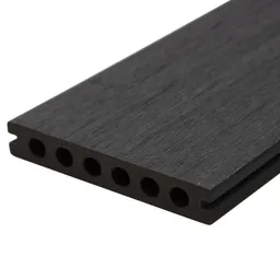 HORI Terrassendielen Komplettset WPC Safety Schutzummantelung grau modern grob strukturiert/glatt gebürstet 23 x 143 mm 0