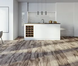 HORI Klick-Hartvinylboden massiv Eiche rustikal schwarz Landhausdiele 0