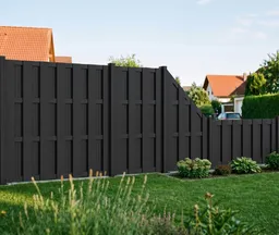 HORI WPC Sichtschutzzaun Lamellenzaun Komplettset Bausatz 1
