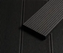 HORI Terrassendielen Komplettset WPC Mauritius massiv anthrazit grob / fein geriffelt 20 x 140 mm 0