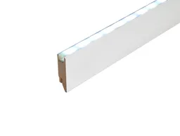HORI MDF-Kern Sockelleiste LED uni weiss ähnlich RAL 9016 Grundierfolie 0