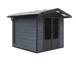 HORI Gartenhaus WPC Satteldach anthrazit 0